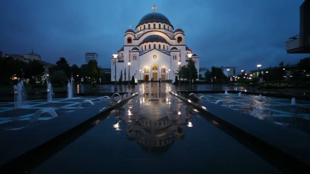 Saint Sava temple in Belgrade — Stock Video