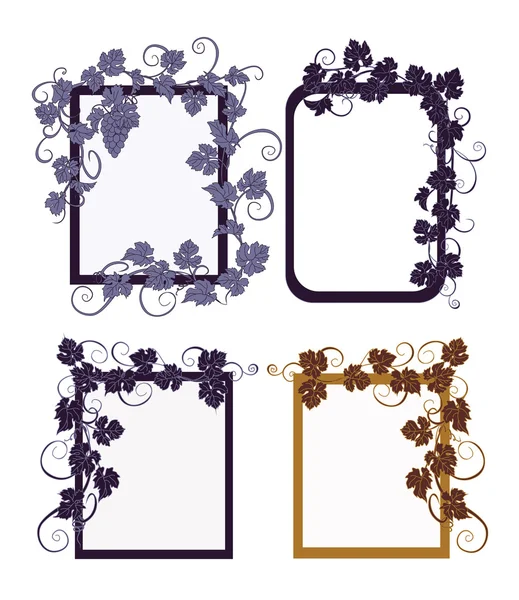 Set of frames with vines in vintage style. — Stock Vector