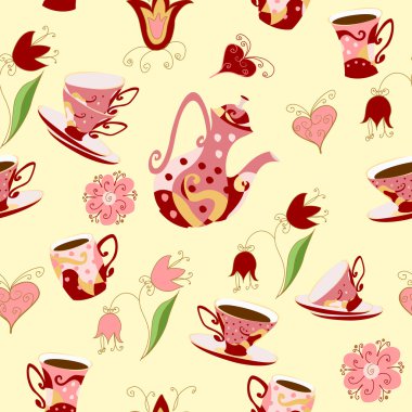 Kahve, kahve, çiçek ve kupa bardak.