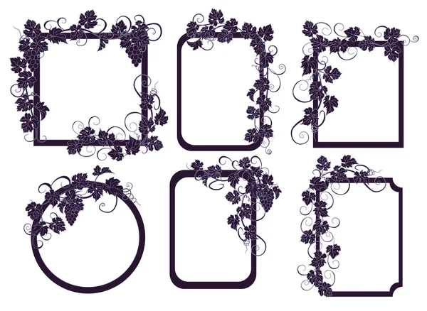 Üzüm vintage tarzı çerçevelerle kümesi.