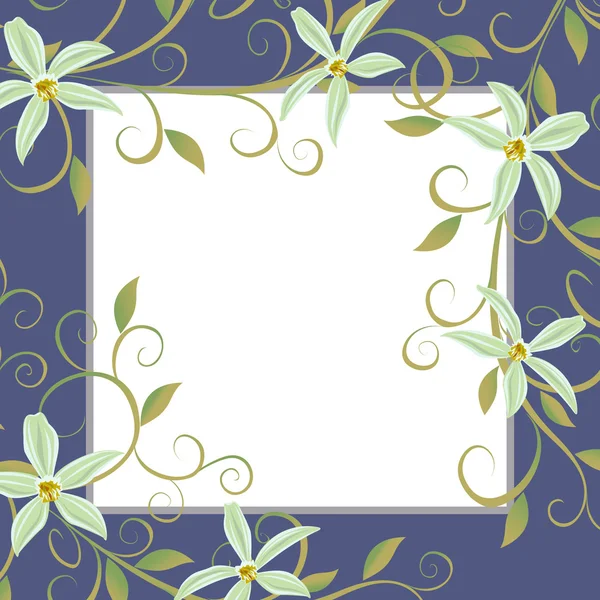 Fondo para texto con flores blancas orquídeas . — Vector de stock