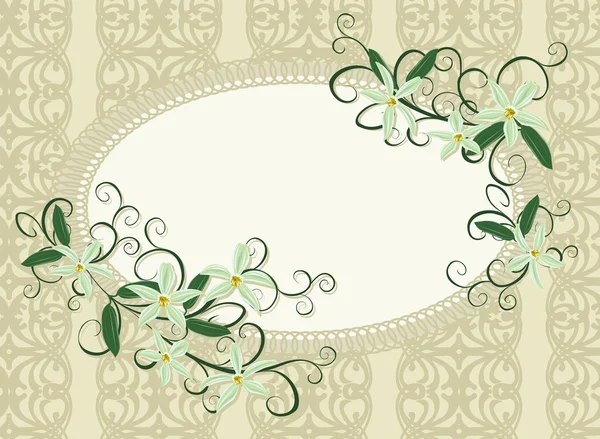 Background for text with white flowers orchids. — Stock Vector