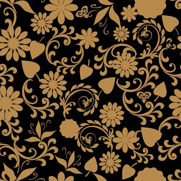 Vector seamless floral pattern in retro style. — Stock Vector