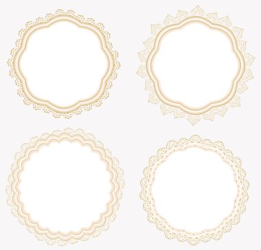 Dantel peçete kümesi.