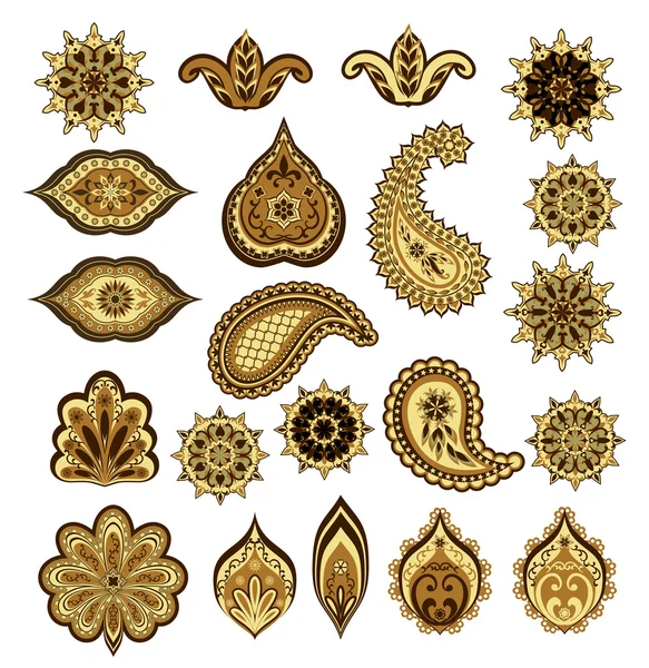 Doğu tarzı vektör çiçek öğeleri.