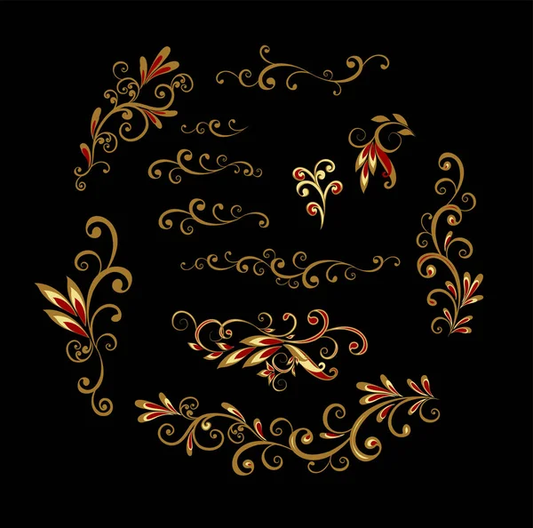 Diseño Decorativo Vectorial Paisley Elementos Florales — Archivo Imágenes Vectoriales