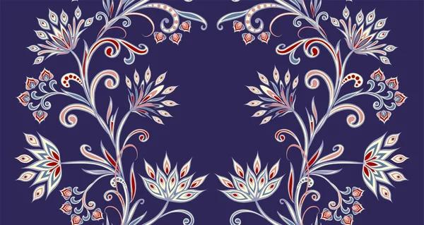 Kusursuz klasik sınırlar. Geleneksel Doğu tarzı, süs çiçekleri. Tasarım kartı, davetiye, broşür, kitap, dergi için süs eşyası.