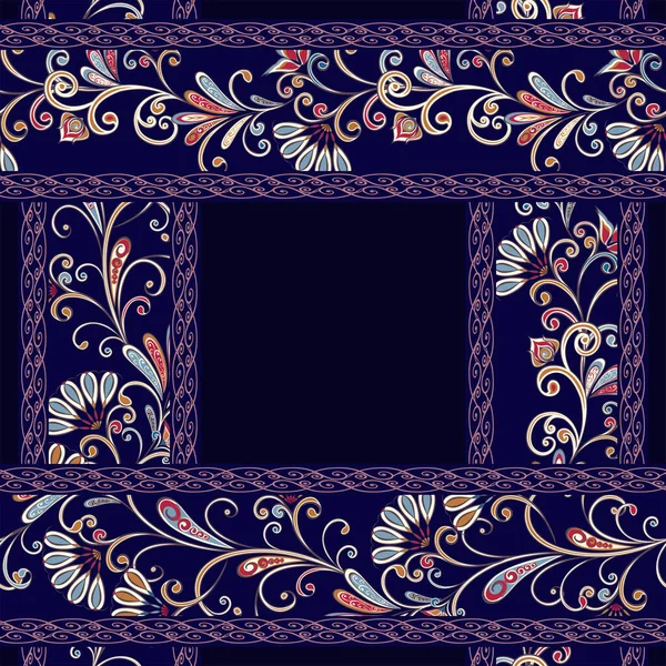 Hintergrund Traditionellen Ethnischen Stil Abstraktes Vintage Muster Mit Dekorativen Blüten — Stockvektor