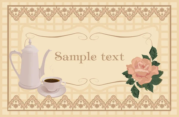 Coffee pot and Cup on a vintage vector background. — Stock Vector