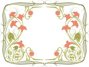 Vektör çizim çiçek süsleme ile art Nouveau tarzında bir çerçeve.