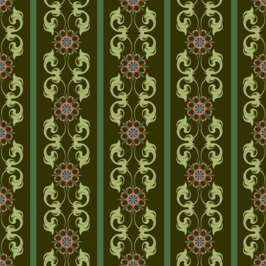 Vintage tarzı çiçek süsleme ile yinelenen desen vektör.