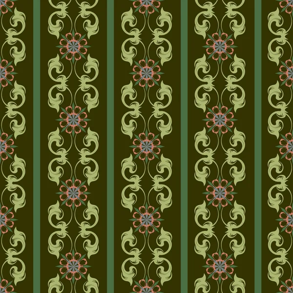 Vector repeating pattern with floral ornament in vintage style. — Stock Vector