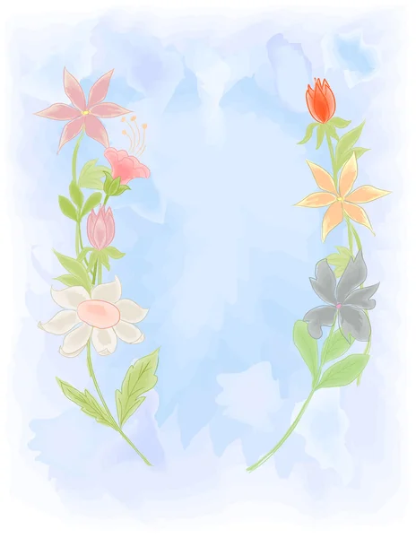 Arrangemang av blommor. vektor illustration av stiliserade akvarell. — Stock vektor