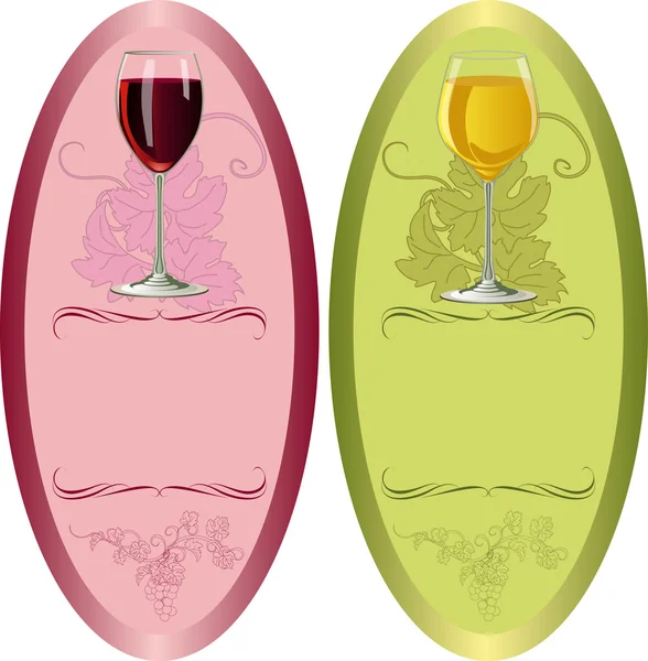 Etiquette vectorielle pour les vins blancs et rouges . — Image vectorielle