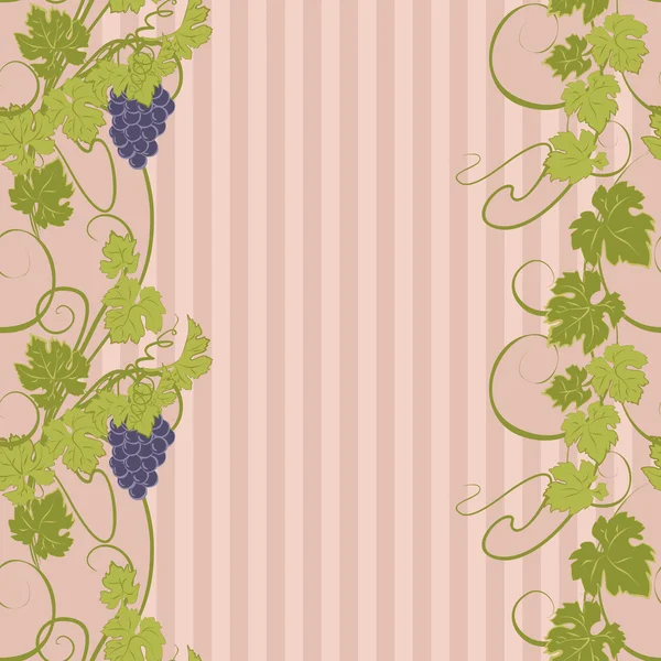 Бесшовная текстура с виноградными лозами и гроздьями винограда . — стоковый вектор