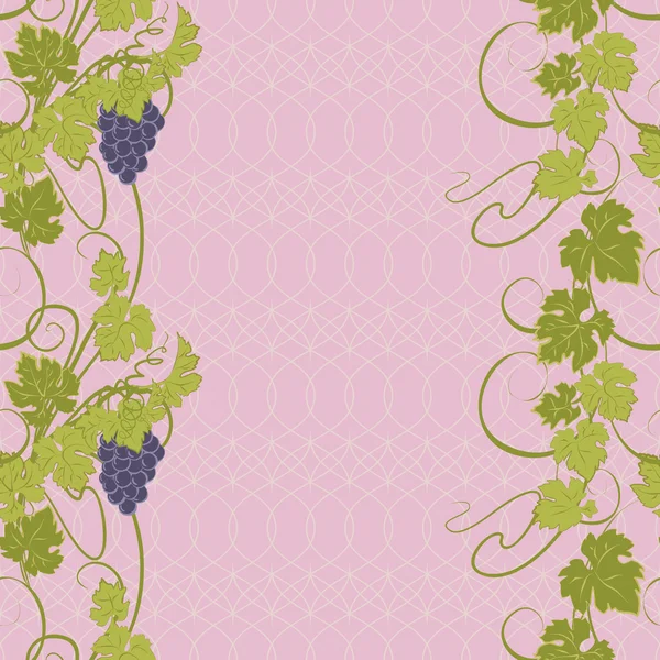 Seamless texture with vines and bunches of grapes. — Stock Vector