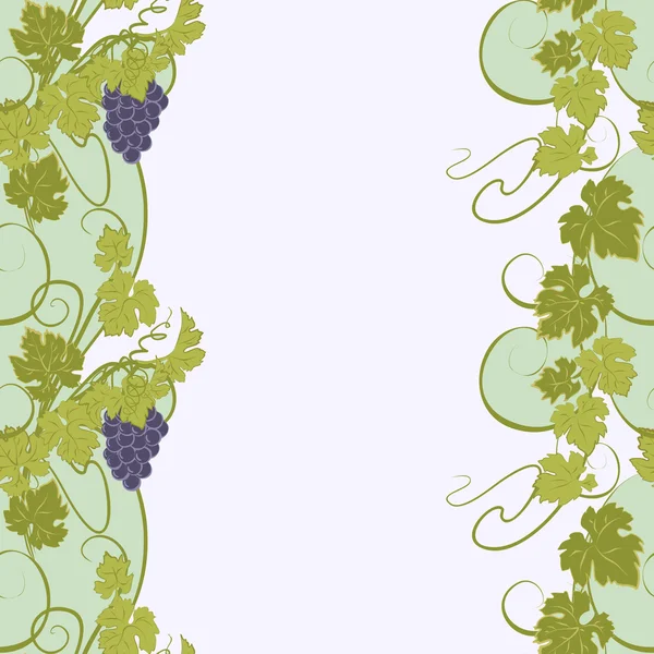 Seamless texture with vines and bunches of grapes. — Stock Vector