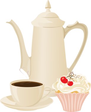 fincan kahve ve kek.