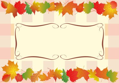 Vektör arka plan metin ile sonbahar yaprakları.
