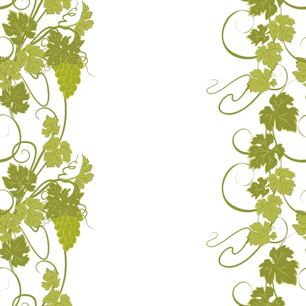 Textura perfecta con viñas y racimos de uvas . — Vector de stock