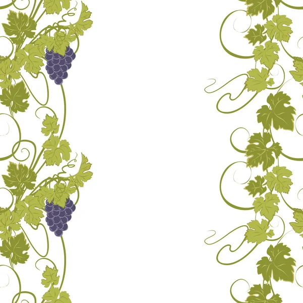 Seamless texture with vines and bunches of grapes. — Stock Vector