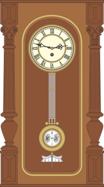 Bir sarkaç ile antika duvar saati.