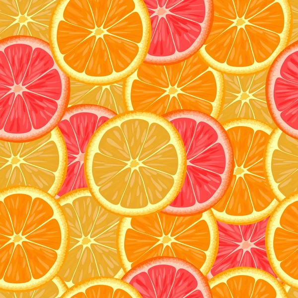 Patrón sin costuras con rodajas de naranja . — Archivo Imágenes Vectoriales
