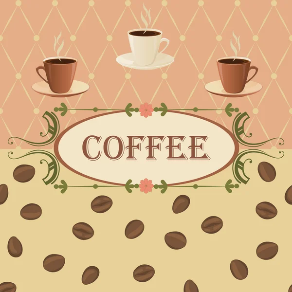 Fondo vectorial sobre un tema de café en estilo vintage . — Archivo Imágenes Vectoriales