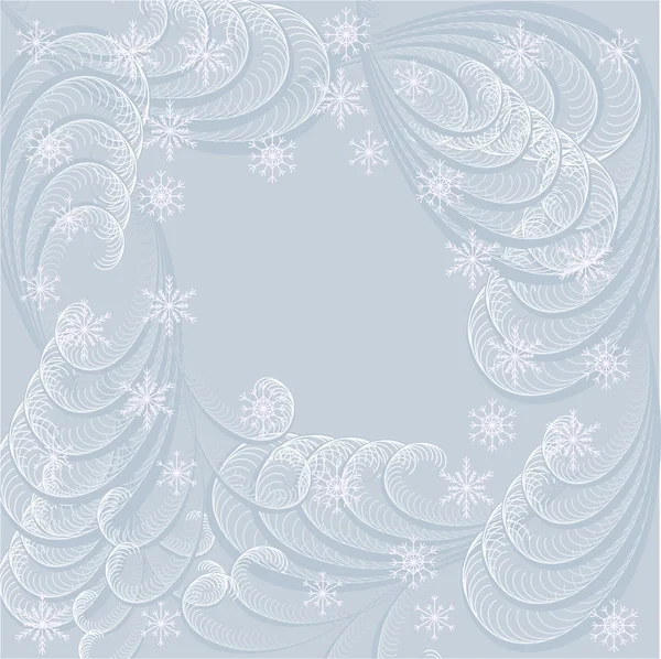Blauwe abstracte achtergrond met frosty patronen. — Stockvector