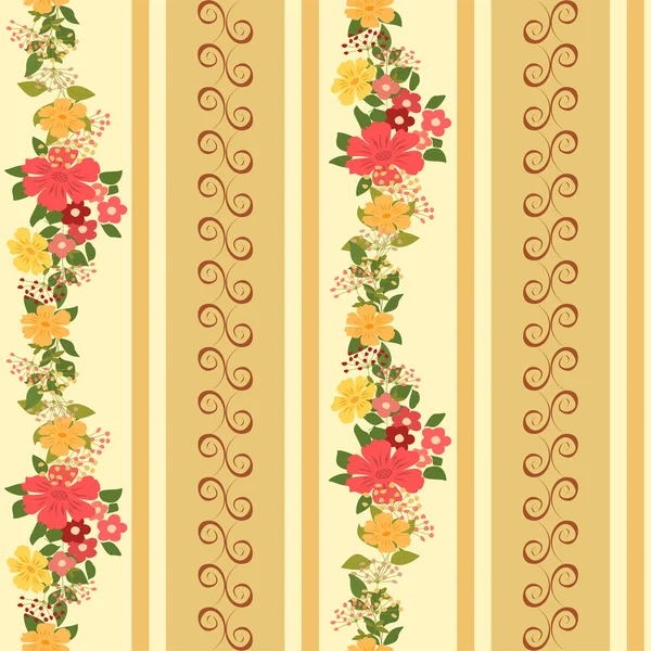 Vector repeating pattern with garlands of flowers. — Stock Vector