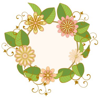 Çiçekli Çerçeve papatyalar stilize.