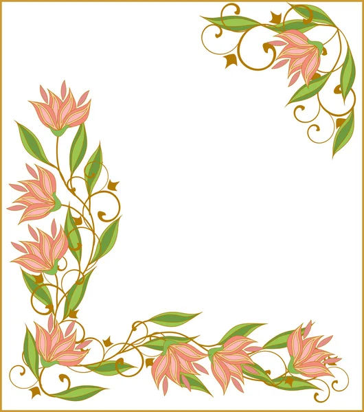 Frame, card with stylized Lily flowers. — Stock Vector