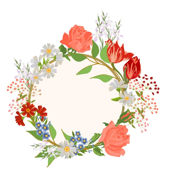 Fondo vectorial con flores de estilo vintage . — Vector de stock