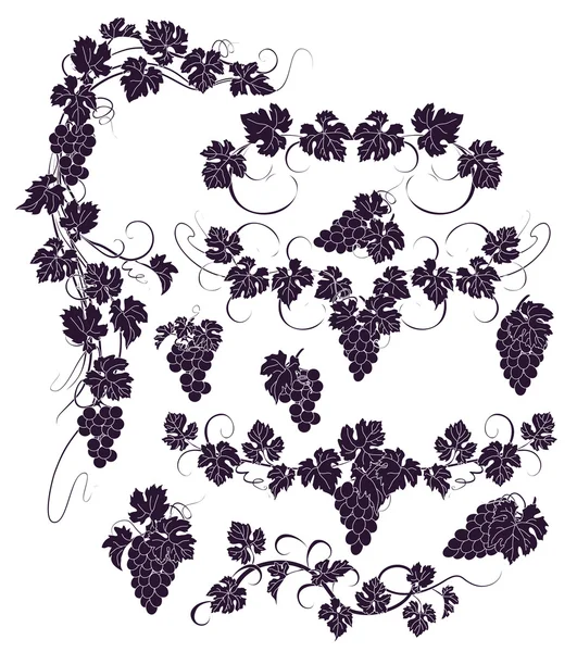 Векторные элементы дизайна в винтажном стиле с виноградной лозой . — стоковый вектор