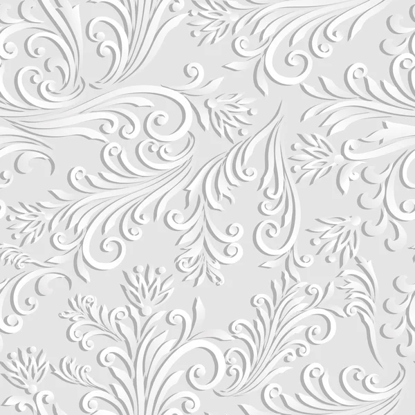 Papel recortado patrón floral sin costuras . — Vector de stock