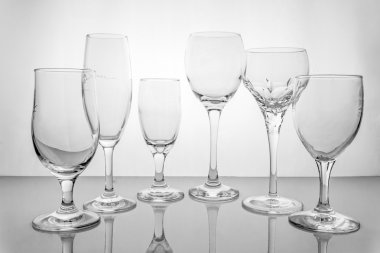 Collage of empty glasses clipart