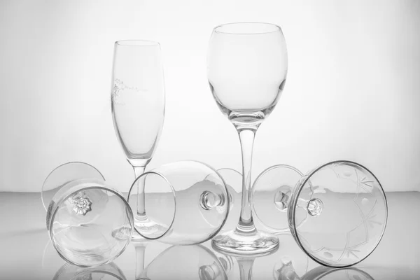 Collage of empty glasses — Stock Photo, Image