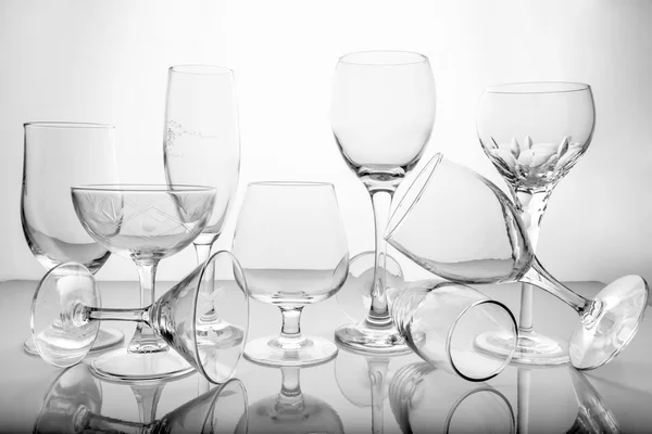 Collage of empty glasses — Stock Photo, Image