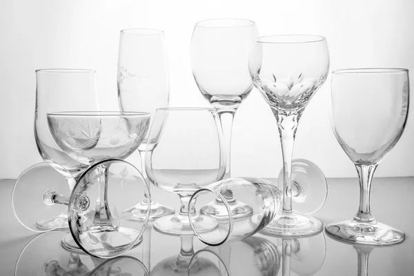 Collage of empty glasses — Stock Photo, Image