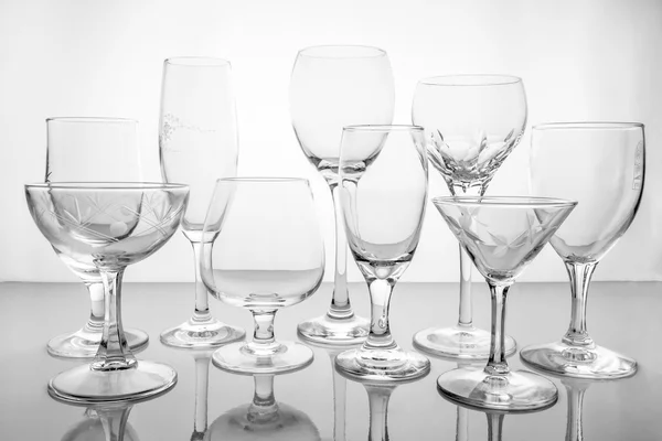 Collage of empty glasses — Stock Photo, Image