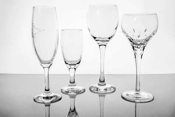 Collage of empty glasses — Stock Photo, Image