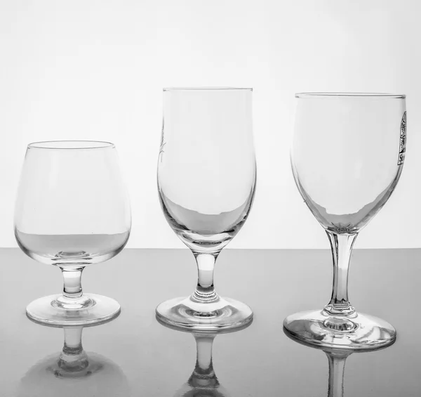 Collage of empty glasses — Stock Photo, Image