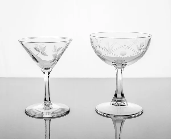 Collage of empty glasses — Stock Photo, Image