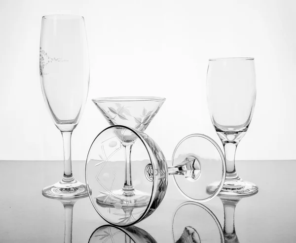 Коллаж пустых стаканов — стоковое фото
