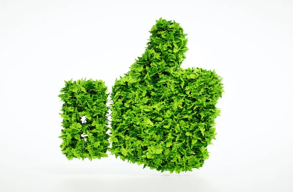Eco friendly tummen upp — Stockfoto