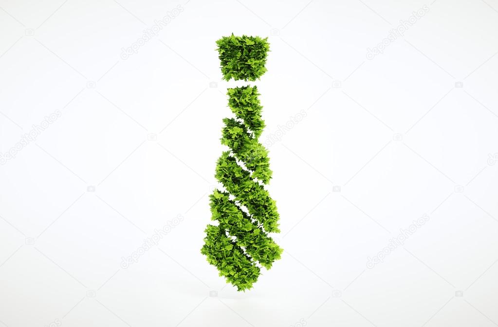 Eco green business tie sign isolated on white background. Clipping path included.