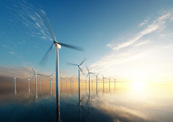 Offshore wind park at daybreak — Stock Photo, Image