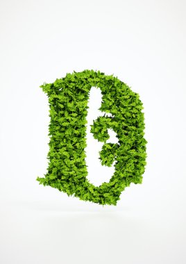 Ekoloji harfi d sembolü beyaz arka plan ile