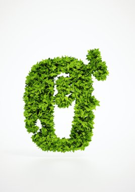 Ekoloji mektup o beyaz arka planı olan simge