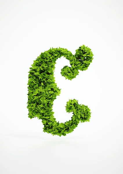 Ökologie Buchstabe c Symbol mit weißem Hintergrund — Stockfoto